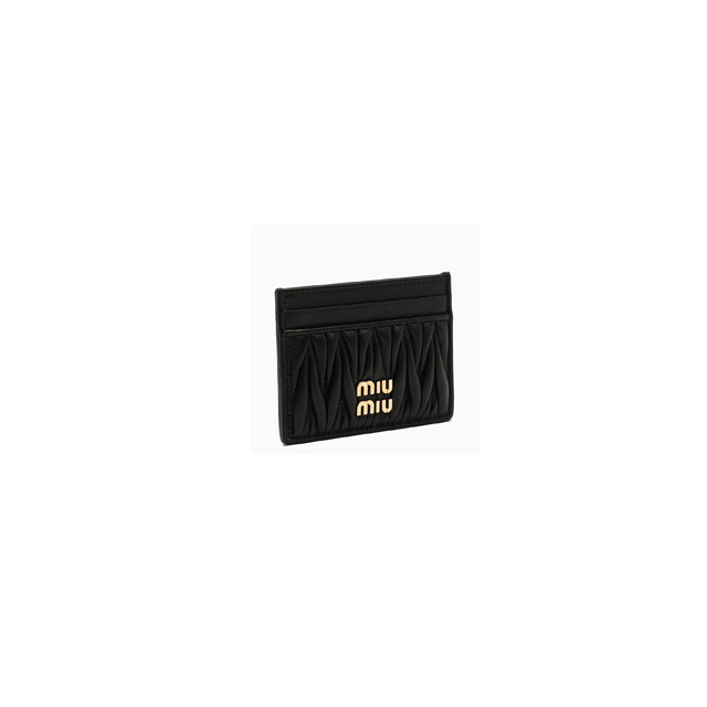 미우미우 마쎄라테 나파 가죽 카드지갑 블랙 5MC076 2FPP F0002