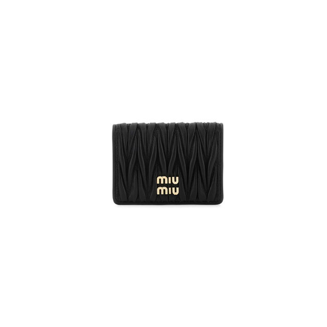 미우미우 마테라쎄 카드지갑 블랙 여성 5MC103 2FPP F0002