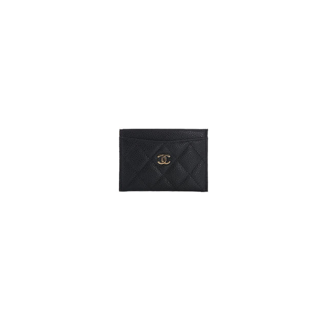 샤넬 클래식 캐비어 카드 지갑 블랙 금장 AP0213 Y01864 C3906